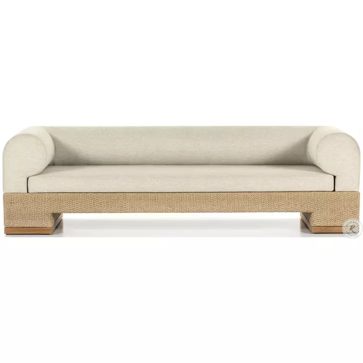 Joss Hyacinth Natural and Faye Sand Performance Fabric Outdoor Sofa