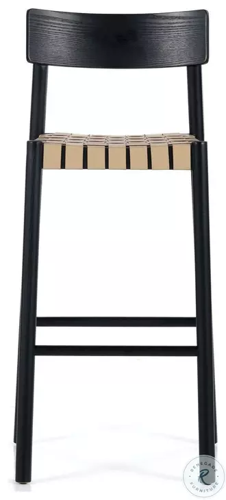 Heisler Almond Leather Blend Bar Stool