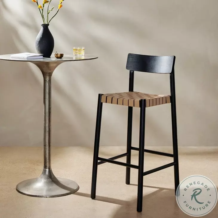 Heisler Almond Leathr Blend Counter Height Stool