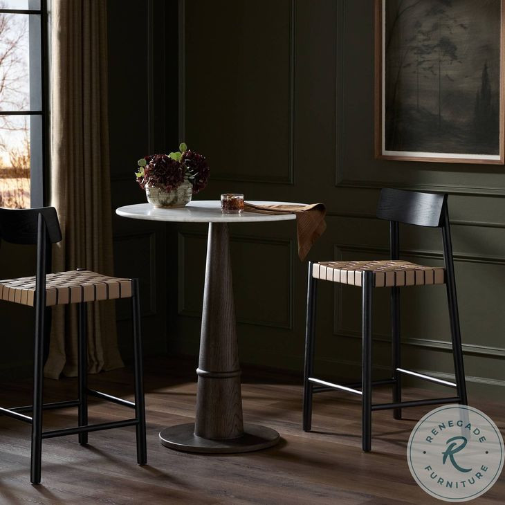 Heisler Almond Leathr Blend Counter Height Stool