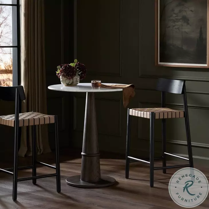 Heisler Almond Leathr Blend Counter Height Stool