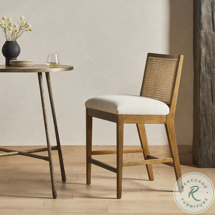 Antonia Solid Parawood Performance Fabric Bar Stool