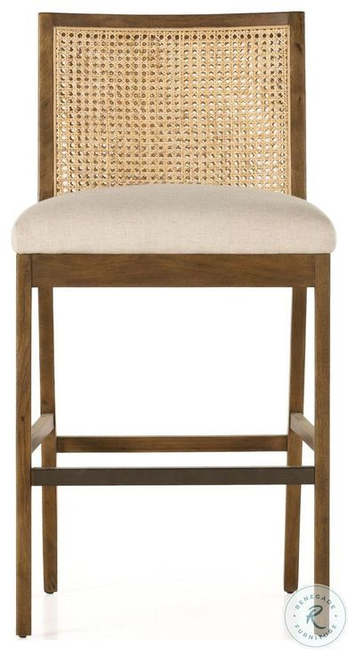 Antonia Solid Parawood Performance Fabric Bar Stool