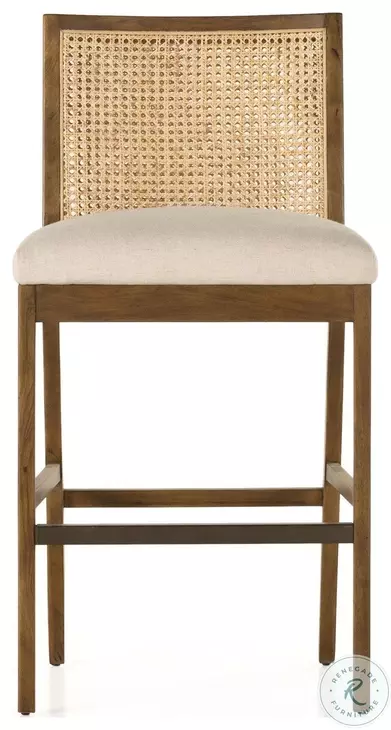 Antonia Solid Parawood Performance Fabric Bar Stool