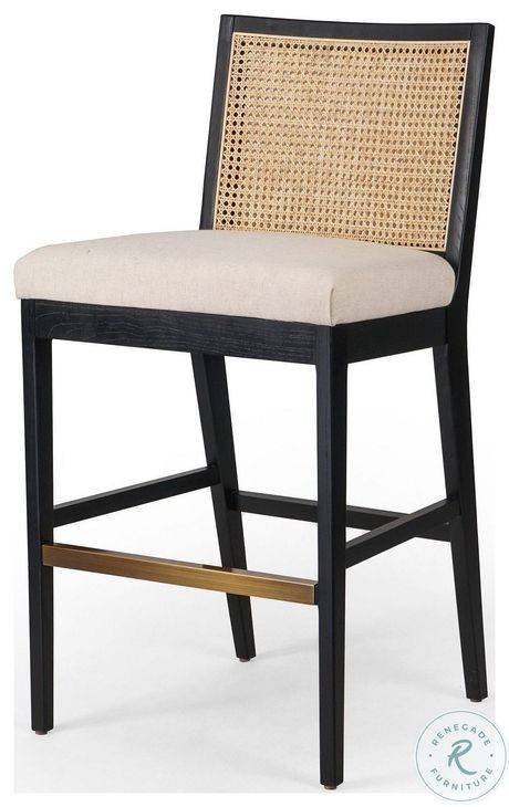 Antonia Brushed Ebony Performance Fabric Bar Stool