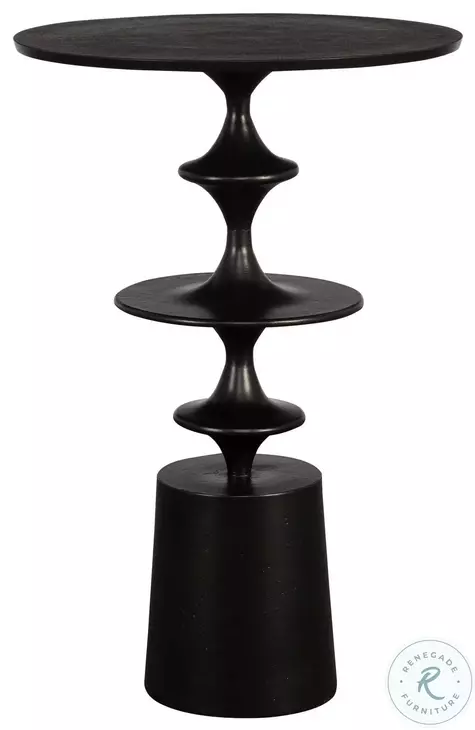 Flight Satin Black Accent Table