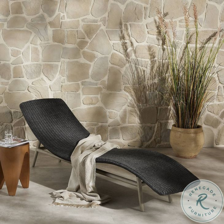 Portia Vintage Coal 24" Outdoor Chaise