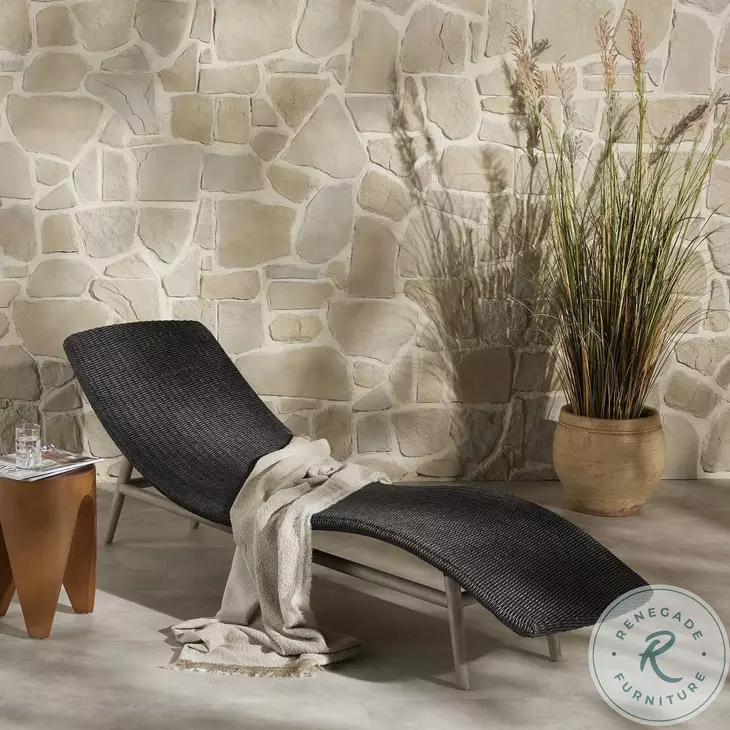 Portia Vintage Coal 24" Outdoor Chaise