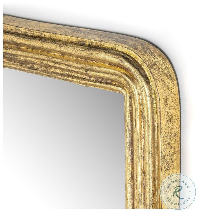 Vintage Louis Antiqued Gold Leaf Rectangle Mirror