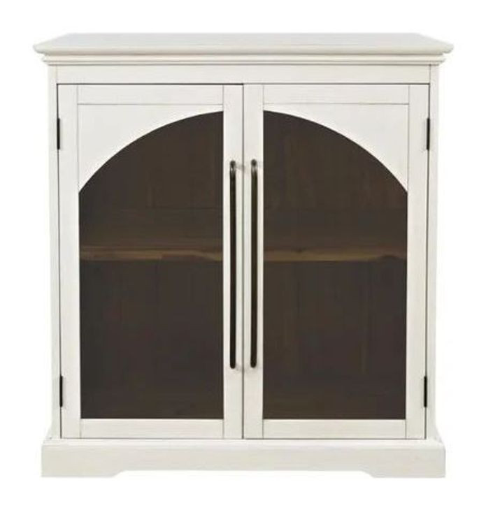 Archdale White 2 Glass Door Accent Storage Cabinet