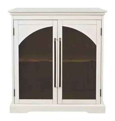 Archdale White 2 Glass Door Accent Storage Cabinet