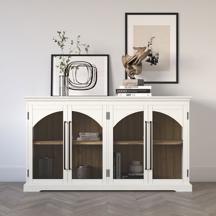Archdale White 4 Glass Door Sideboard