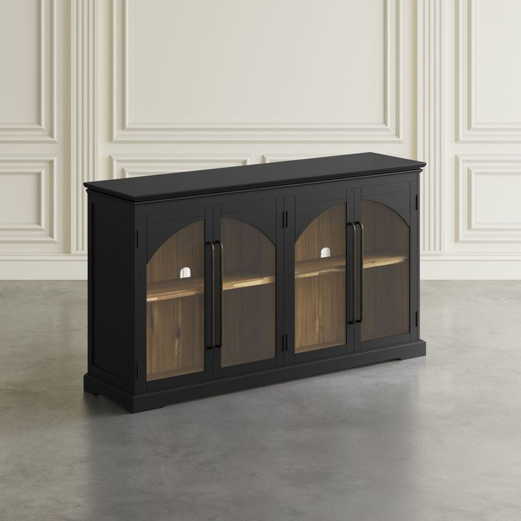 Archdale Black 4 Glass Door Sideboard