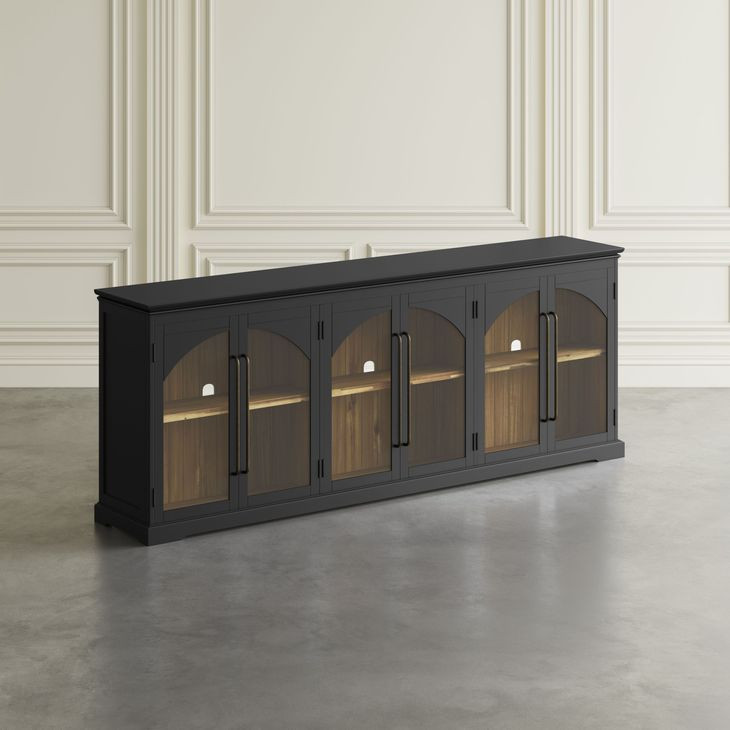 Archdale Black 6 Glass Door Sideboard
