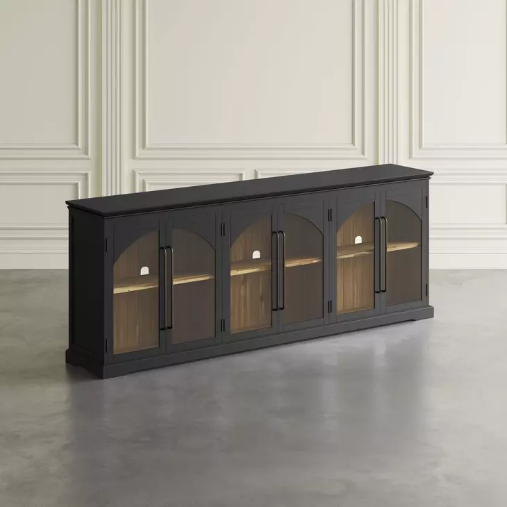 Archdale Black 6 Glass Door Sideboard