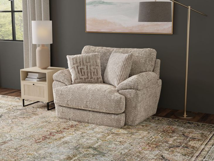 Jaden Steel Upholstered Chair and A Half with Pillows