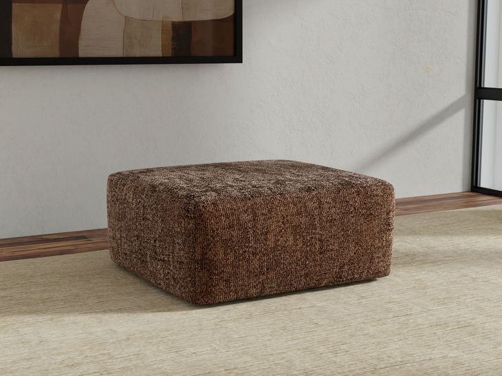 Jaden Cocoa Upholstered Square Cocktail Ottoman