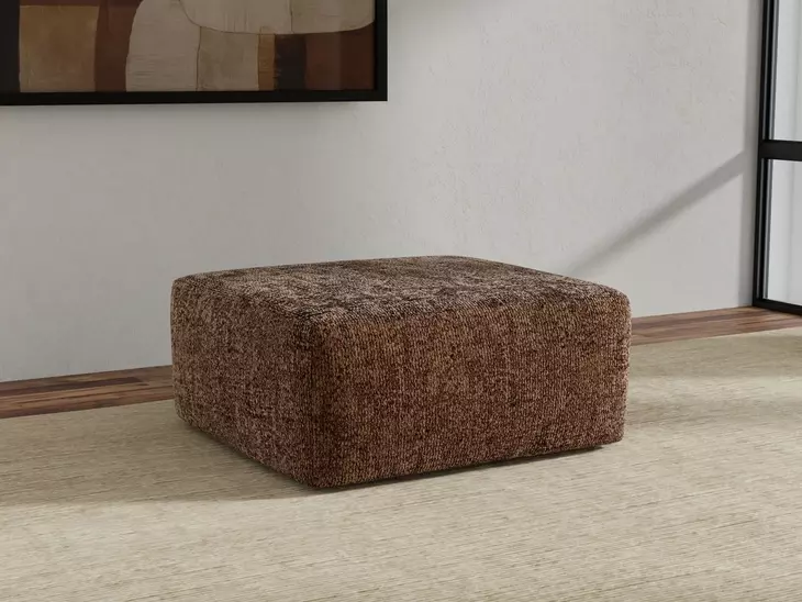 Jaden Cocoa Upholstered Square Cocktail Ottoman