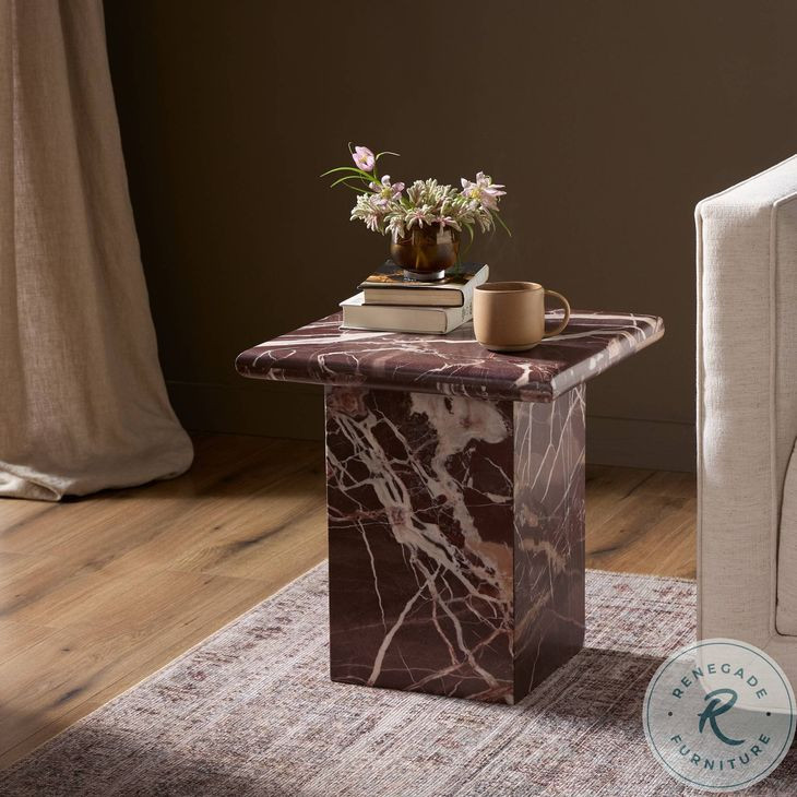 Arum Merlot Marble End Table