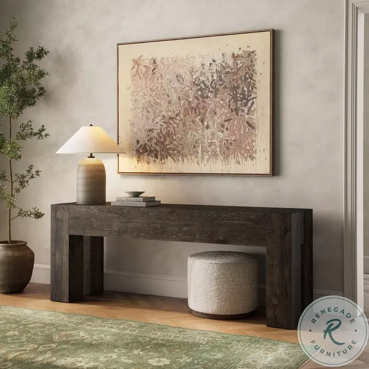Abaso Ebony Rustic Wormwood Oak 80" Console Table