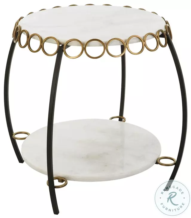 Willowbrook White Marble Side Table