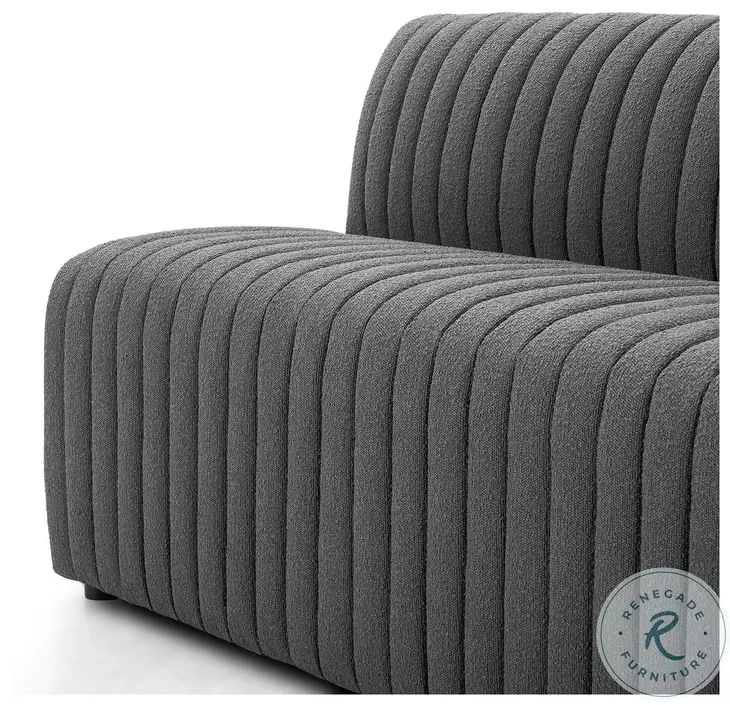 Augustine FIQA Boucle Charcoal Performance Fabric 82" Dining Banquette