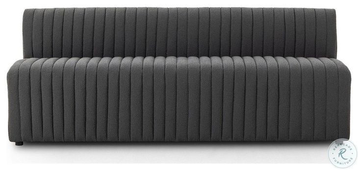 Augustine FIQA Boucle Charcoal Performance Fabric 82" Dining Banquette