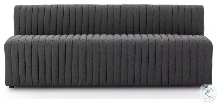 Augustine FIQA Boucle Charcoal Performance Fabric 82" Dining Banquette