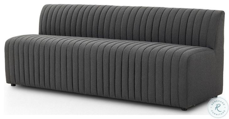 Augustine FIQA Boucle Charcoal Performance Fabric 82" Dining Banquette