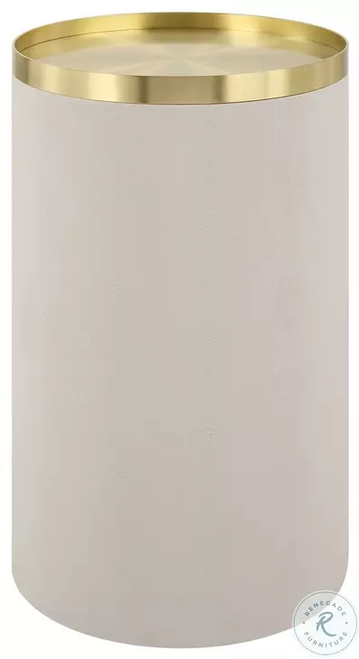 Spectrum Brushed Brass And White Accent Table
