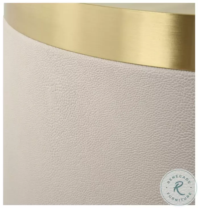 Spectrum Brushed Brass And White Accent Table