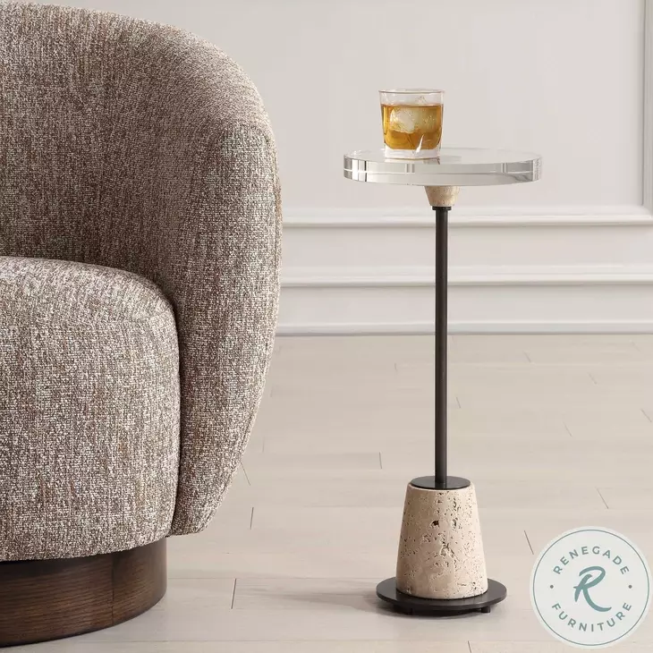 Viking Crystal And Bronze Drink Table