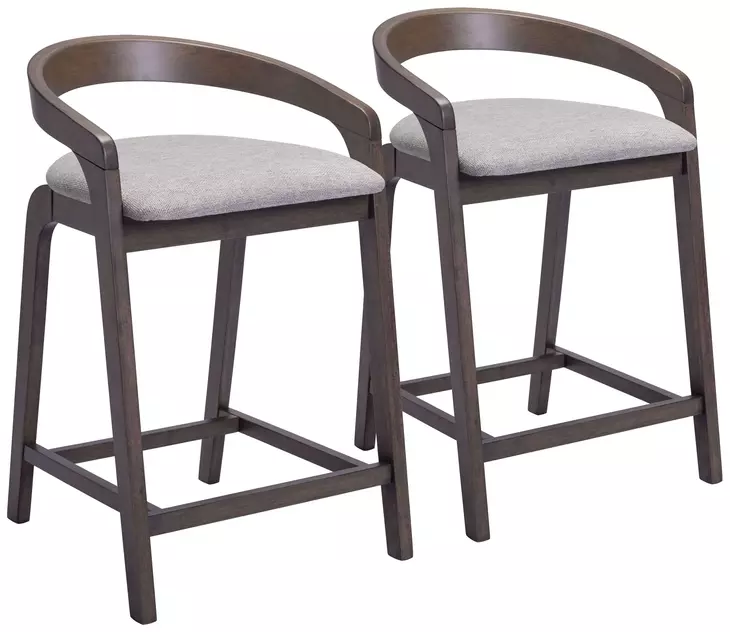 Troy Dove Gray And Espresso Counter Height Stool Set Of 2