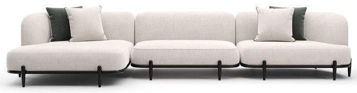 Madera Oatmeal 3 Piece Modular LAF Chaise Sectional with Pillows