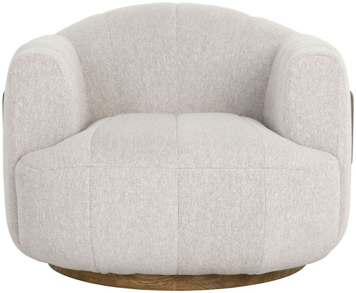 Tadeo Dove Cream Upholstered Swivel Arm Chair