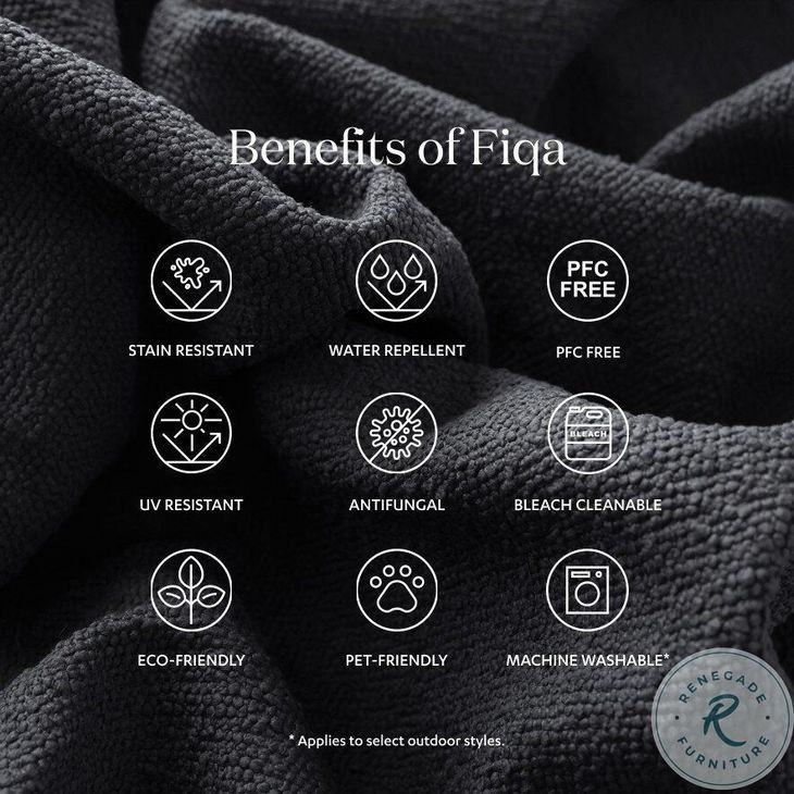 Hawkins FIQA Boucle Charcoal Performance Fabric Bar Stool