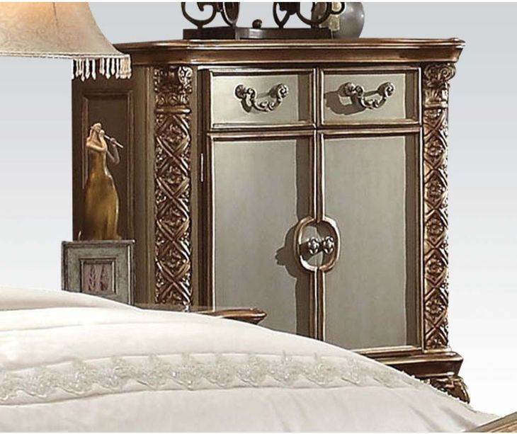 Vendome Gold Patina and Bone 3 Drawer Gentleman's Chest