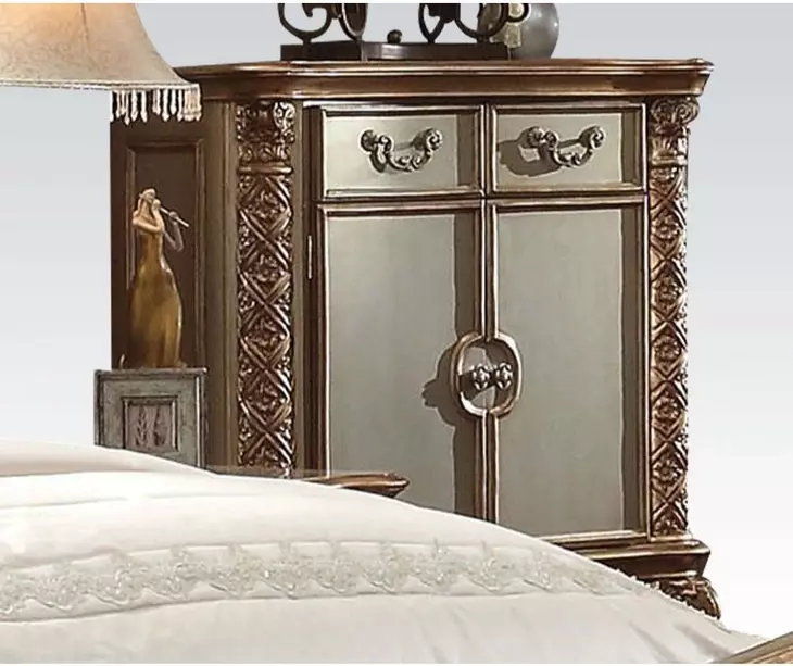 Vendome Gold Patina and Bone 3 Drawer Gentleman's Chest
