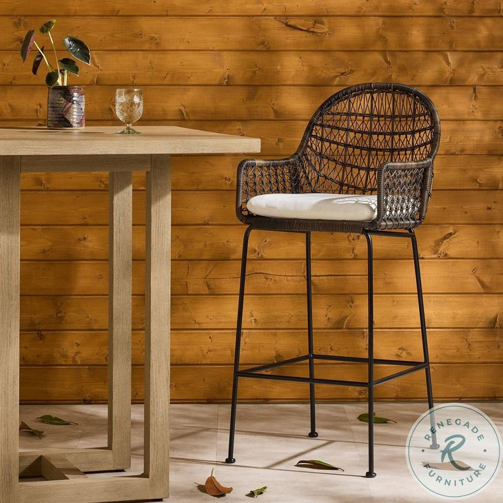 Bandera Distressed Grey Outdoor Bar Stool