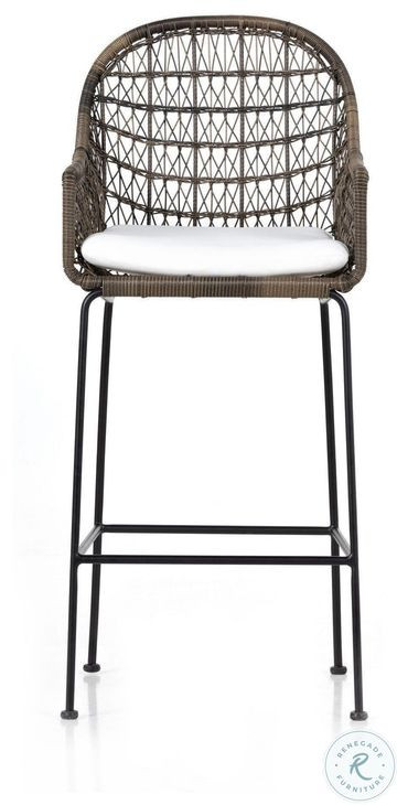 Bandera Distressed Grey Outdoor Bar Stool