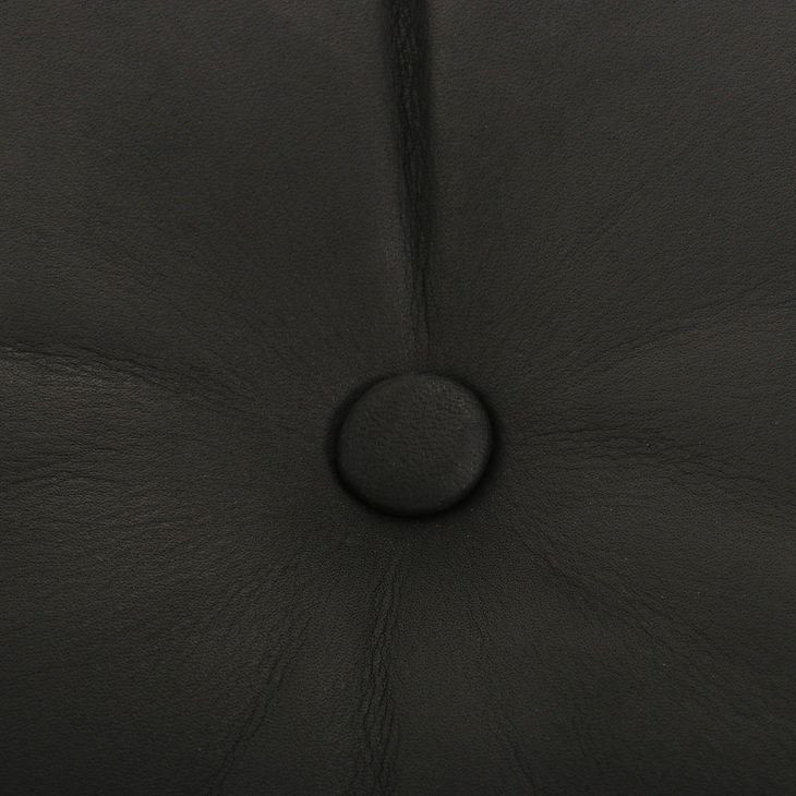 Halston Heirloom Black Leather Ottoman