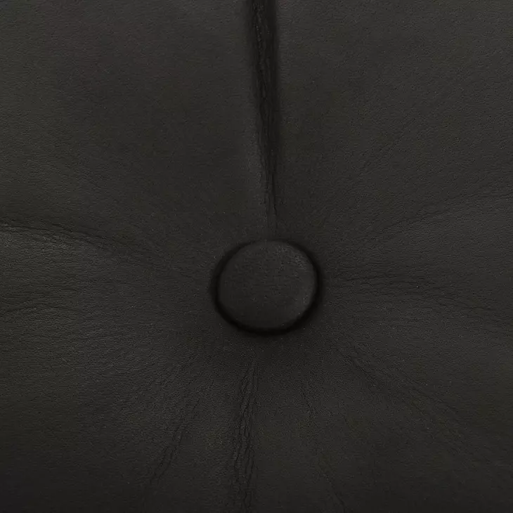 Halston Heirloom Black Leather Ottoman