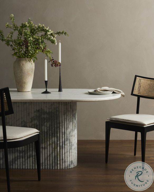 Oranda Polished White Marble Dining Table