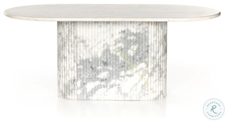 Oranda Polished White Marble Dining Table