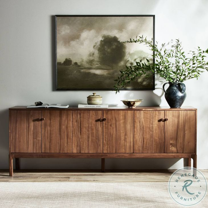 Arturo Natural Walnut Veneer 6 Door Sideboard