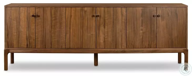 Arturo Natural Walnut Veneer 6 Door Sideboard