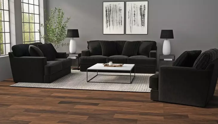 Eagan Black Upholstered Rectangular Cocktail Ottoman