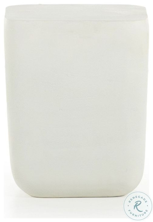 Basil Matte White Cast Aluminum Outdoor Square Drink Table