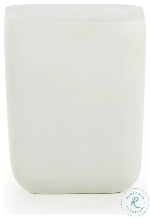 Basil Matte White Cast Aluminum Outdoor Square Drink Table