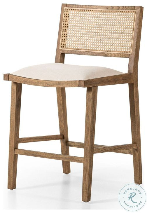 Sage Savile Flax Performance Fabric Counter Height Stool